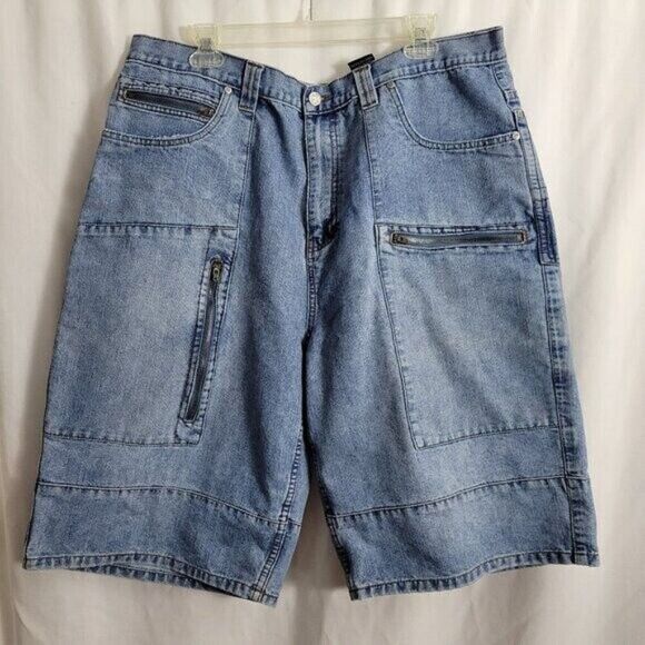 Brooklyn Xpress Skater Shorts Men's 40 w/36 Waist Streetwear Blue Denim VGC - Picture 1 of 10